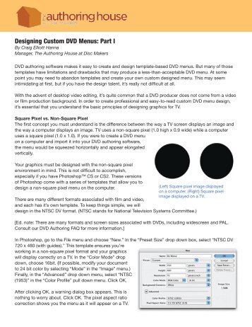 Designing Custom DVD Menus: Part I - Disc Makers