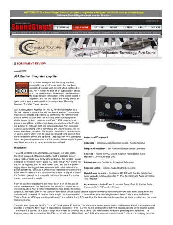 SoundStage! Equipment Review - ASR Emitter I Integrated Amplifier ...