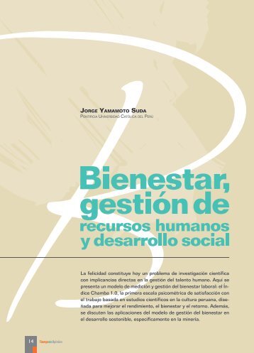 Bienestar, gestiÃ³n de recursos humanos y desarrollo social - Esan