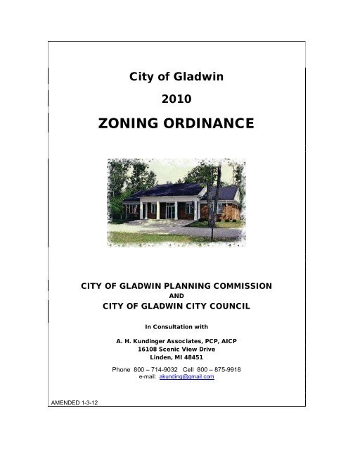 ZONING ORDINANCE - City of Gladwin
