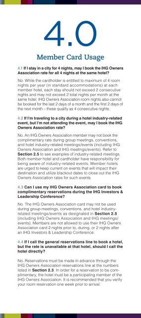 card usage guidelines and FAQs - IHG Owners Association