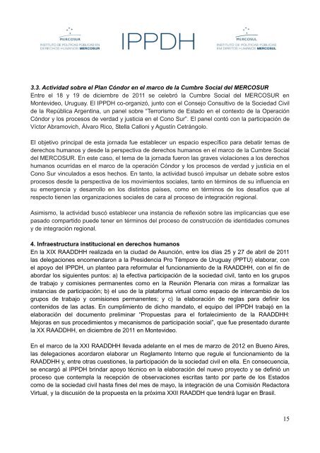 Lineamientos para el Plan Estratégico. 2010 ... - IPPDH - Mercosur