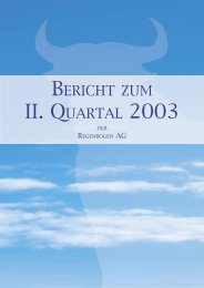 Halbjahresbericht 2003 - Regenbogen AG