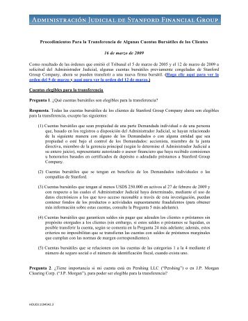 Procedimientos Para la Transferencia de Algunas Cuentas ...