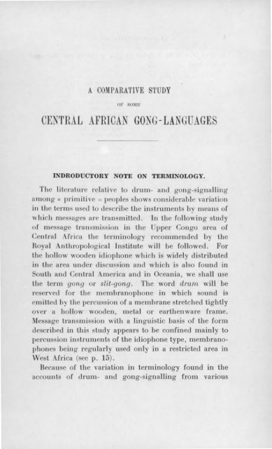 CENTRAL AFRICAN GONG-LANGUAGES