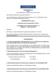 Tagesordnung der Hauptversammlung am 25 ... - Regenbogen AG
