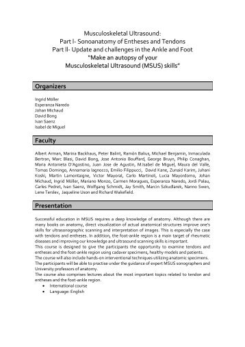 Musculoskeletal Ultrasound: Part l- Sonoanatomy of Entheses and ...