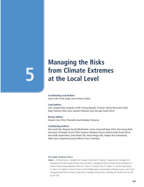 IPCC_Managing Risks of Extreme Events.pdf - Climate Access