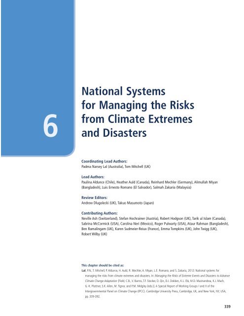 IPCC_Managing Risks of Extreme Events.pdf - Climate Access