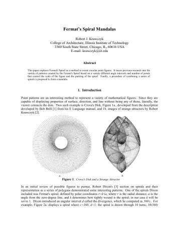 Fermat's Spiral Mandalas - Illinois Institute of Technology