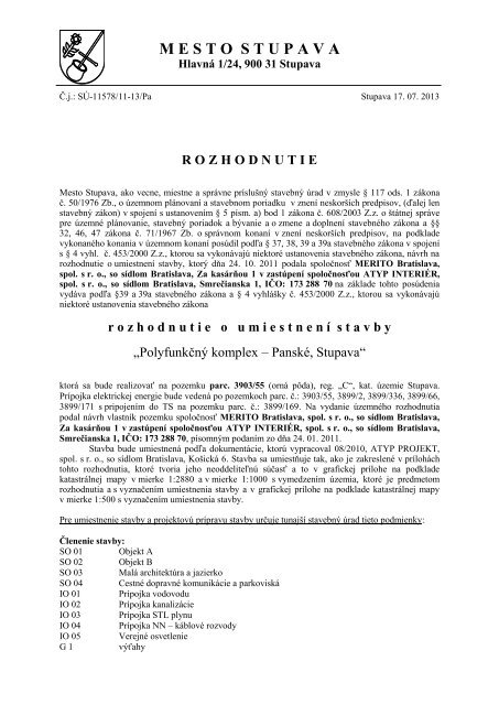 Dokument na stiahnutie pdf. - Mesto Stupava