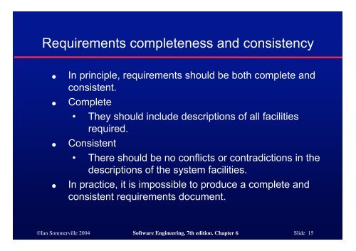 Software Requirements - Ian Sommerville