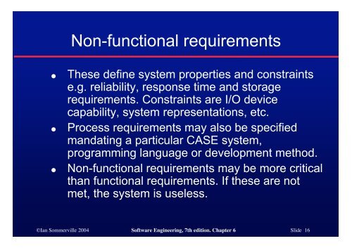 Software Requirements - Ian Sommerville