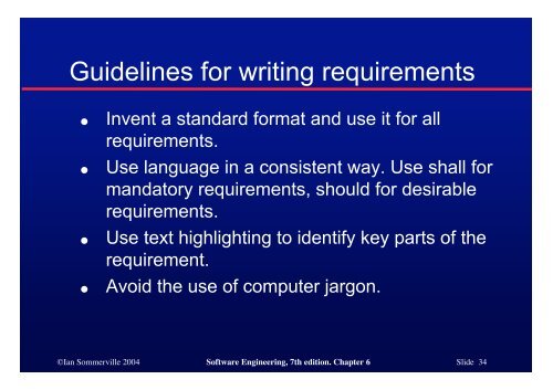 Software Requirements - Ian Sommerville