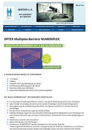 OPTEX Multiplex-Barriere NUMERIPLEX (PDF) - Gentsch Brandschutz