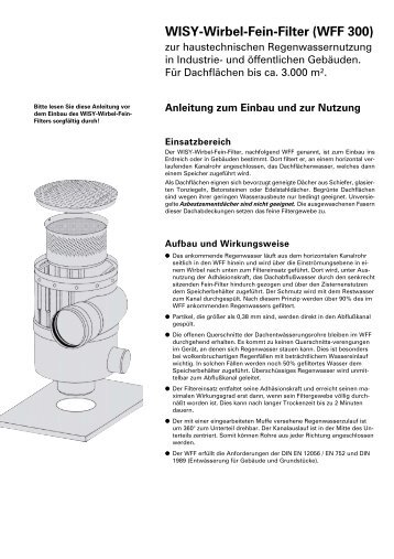 WISY-Wirbel-Fein-Filter (WFF 300) - Wisy AG