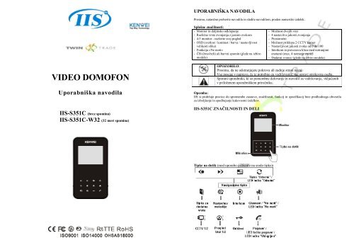 KW-S351C - domofon