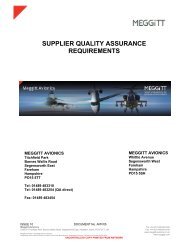 supplier quality assurance requirements - Meggitt Avionics