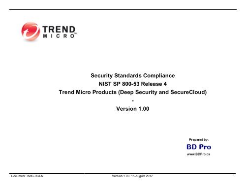 NIST SP 800-53 Release 4 - Trend Micro