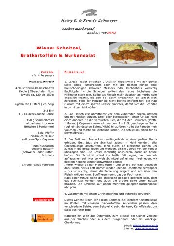Wiener Schnitzel, Bratkartoffeln & Gurkensalat - zethmeyer.de