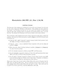 Biostatistics 208 HW #1, Due 1/24/06