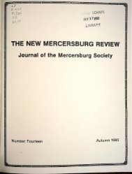 THE NEW MERCERSBURG REVIEW - DSpace