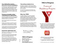 Financial Assistance Form - Kingston Family YMCA