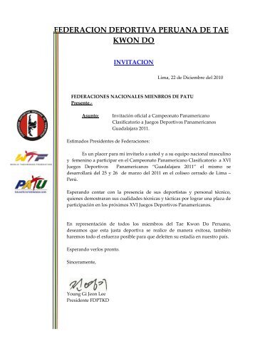 federacion deportiva peruana de tae kwon do - Pan American ...