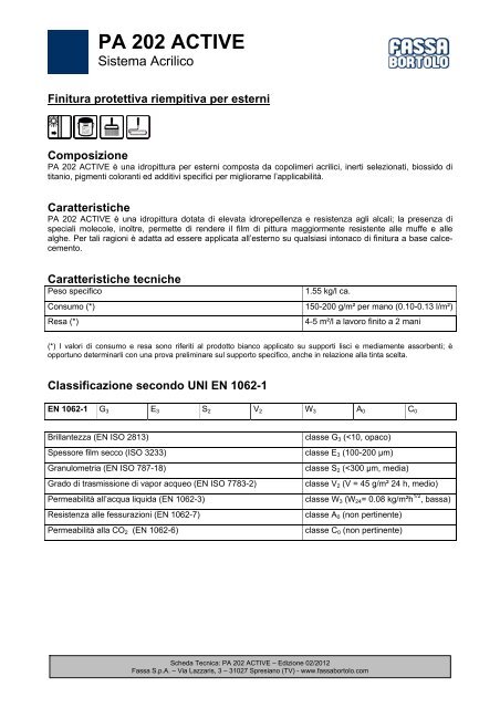 PA 202 ACTIVE - Fassa Bortolo