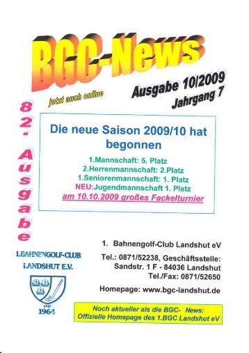 Ausgabe 10 / 2009 - BGC Landshut