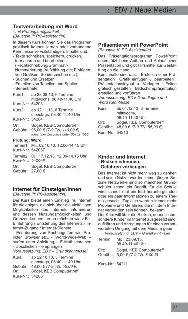 Programm - Katholische Erwachsenenbildung