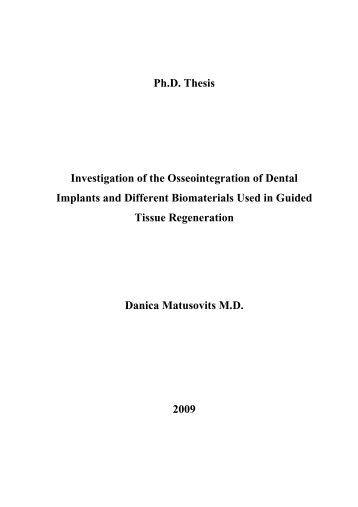 phd thesis dental
