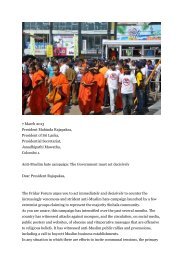 Letter to President Rajapaksa - Sri Lanka Advocacy