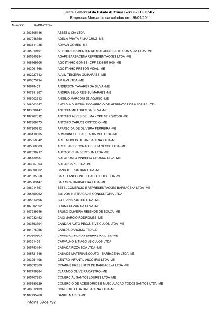 Junta Comercial do Estado de Minas Gerais - JUCEMG Empresas ...