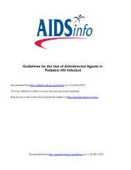 Guidelines for the Use of Antiretroviral Agents in - Aidsinfo ...