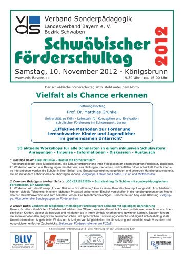 SchwÃ¤bischer FÃ¶rderschultag 2012 - vds Verband ...