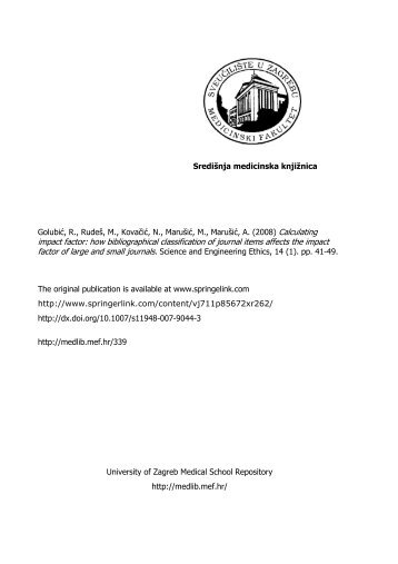 impact factor: how bibliographical classification of journal items ...