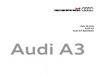 Noul Audi A3 Sportback - lista de preturi - click aici pentru detalii!