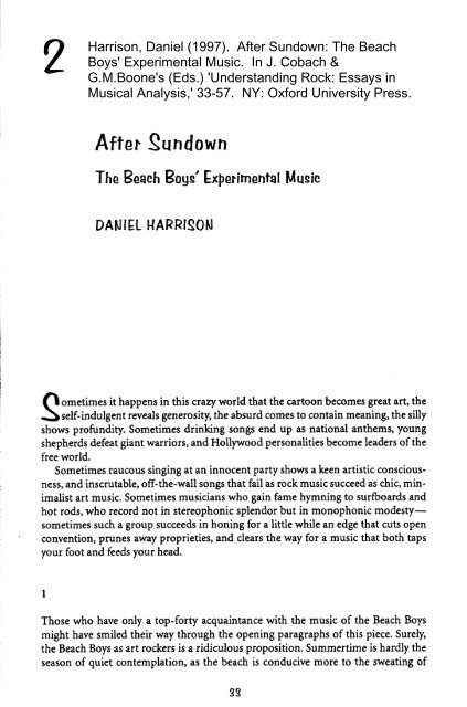 After Sundown: The Beach Boys' Experimental ... - Scott D. Lipscomb