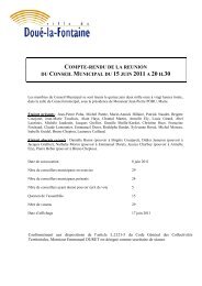 Compte-rendu du conseil municipal du 15 juin ... - DouÃ©-la-Fontaine