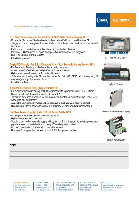 System Solutions Fieldbus & Remote I/O - Electromach BV