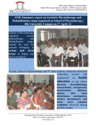Summary report on Geriatric Physiotherapy and ... - RK University