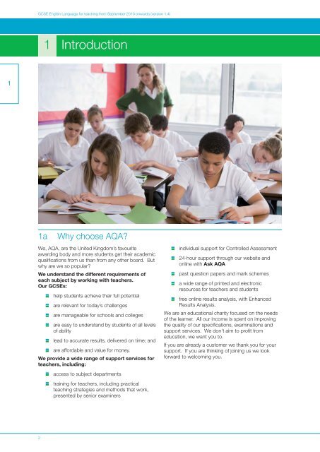 GCSE English Language Specification Specification (version 1.4)