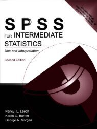 SPSS for Intermediate Statistics Use and Interpretation 2nd Ed