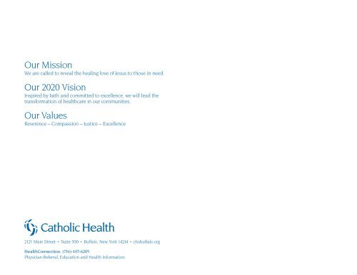 11666 CH 2012 AR Rev.indd - Catholic Health System
