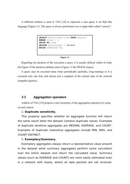 In Network Processing and Data Aggregation in