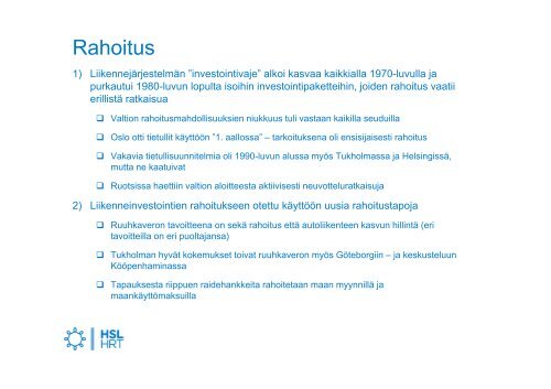 MitÃ¤ voimme oppia muilta kaupunkiseuduilta? Pohjoismaisen ... - HSL