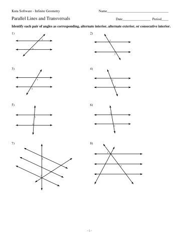 3Parallel Lines and Transversals  Kuta Software