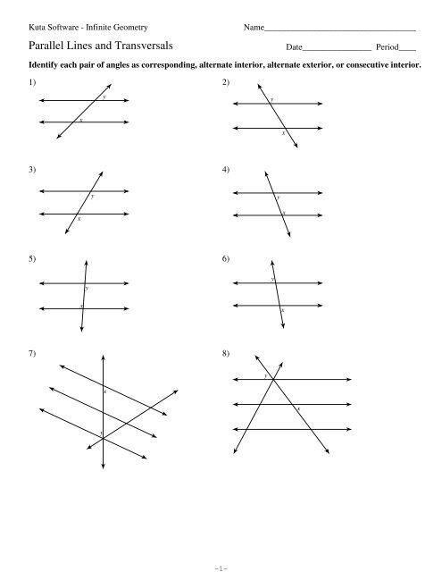 3 Parallel Lines And Transversals