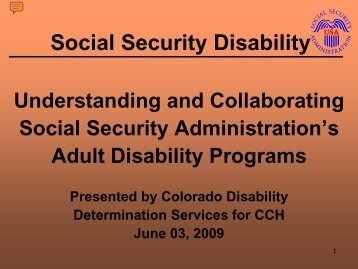 Social Security Disability - Colorado Coalition for the Homeless